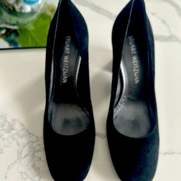 Stuart Weitzman block suede slip on beautiful size 6 like new high heels 3”. - Picture 1 of 7